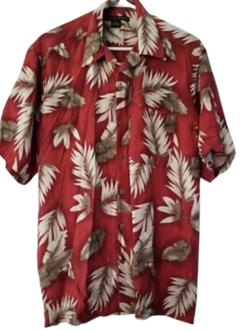 Workers for Freedom Tropical Shirt 100% Silk  Button Up Casual M